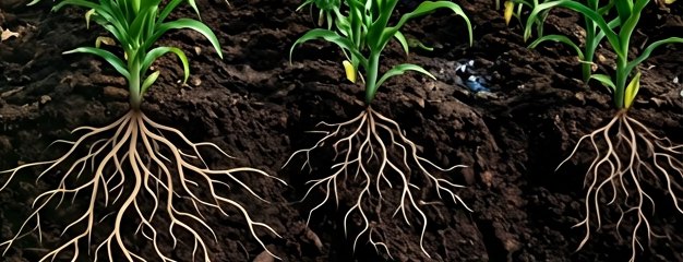 Sous ECOFERT®, le système racinaire se développe en profondeur dès les premiers stades.